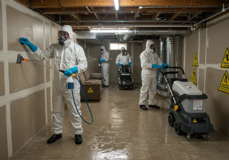 Basement Moisture Removal and Structural Drying process in Dacula, GA